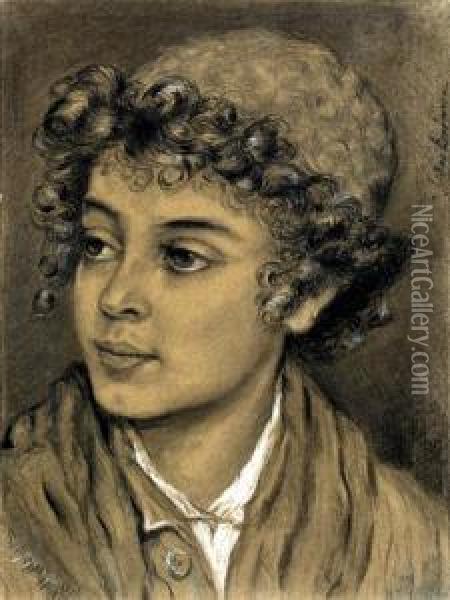 Portrait Of A Jewish Boy Oil Painting - Isidor Kaufmann