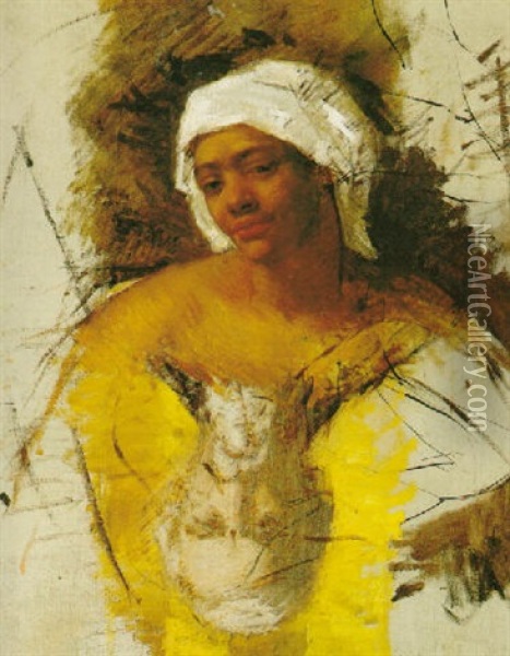 Sketch Of Mrs. Currey; Sketch Of Mr. Cassatt Oil Painting - Mary Cassatt