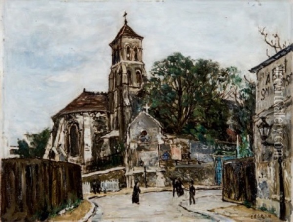 Vue D'une Eglise Oil Painting - Marcel Francois Leprin