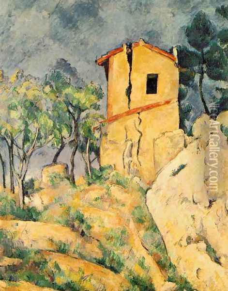 The House With Cracked Walls Oil Painting - Paul Cezanne