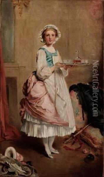 Servizievole - 1871 Oil Painting - Charles Josua Chaplin