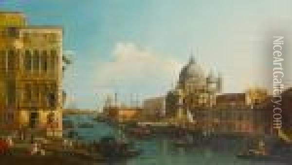 The Grand Canal, Venice, With Santa Mariadella Salute And The Punta Della Dogana Beyond Oil Painting - William James