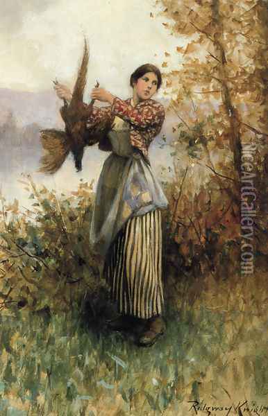 A Pheasant In Hand Oil Painting - Daniel Ridgway Knight