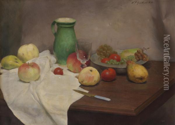 Natura Morta Con Frutta E Alzatina Oil Painting - Ferdinand Karl Grether