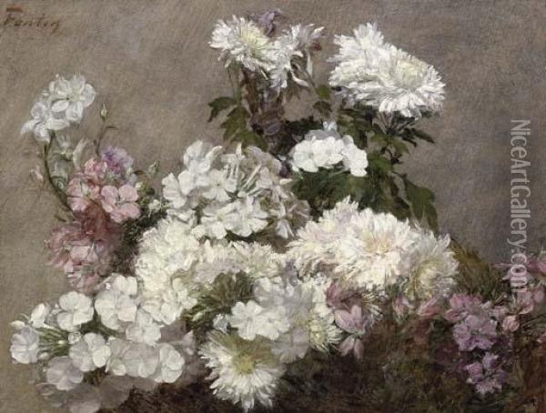 Bouquet Mele Oil Painting - Ignace Henri Jean Fantin-Latour