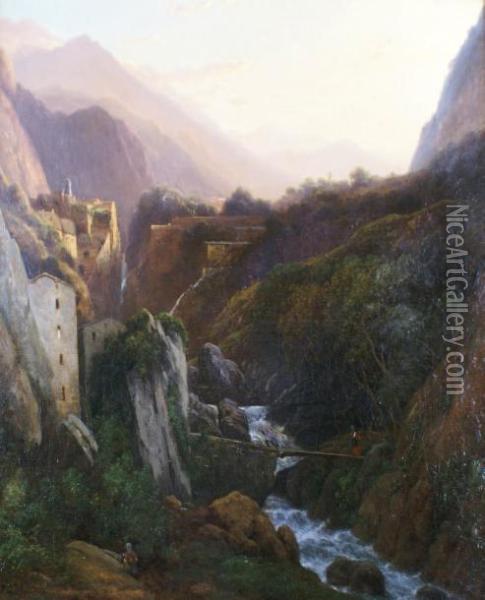 La Vallee Du Tesson Oil Painting - Louis Auguste Lapito