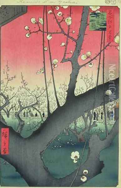 Cherry Blossom from One Hundred Famous Views of Edo Oil Painting - Utagawa or Ando Hiroshige