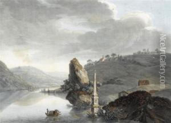 Monument At Meggenhorn At Lake Lucerne Oil Painting - Jeremias Wolff