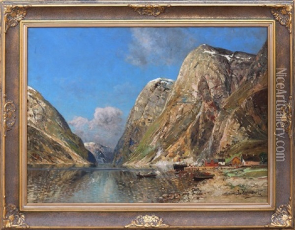 Fjord Oil Painting - Johann Holmstedt