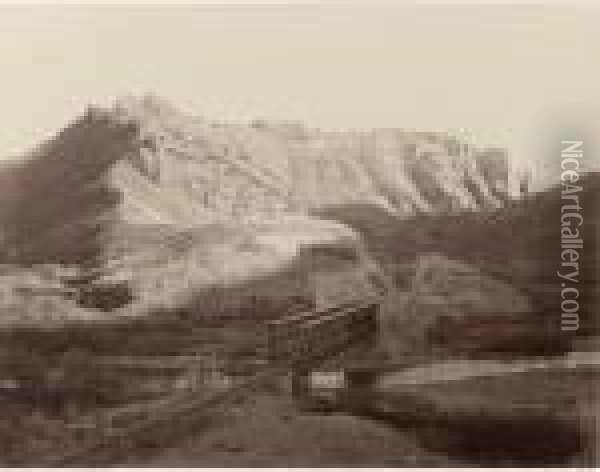 View In Webber [sic] Canon, Utah Oil Painting - Carleton E. Watkins