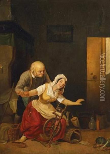 The Salacious Old Man Oil Painting - Joseph Jacobs