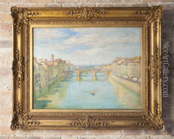 Vue De Florence Oil Painting - Fernando Riblet