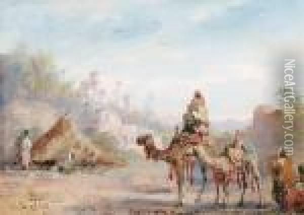 Arab Encampment Oil Painting - Paul Pascal
