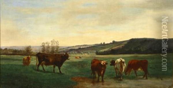 Les Vaches Oil Painting - Constant Troyon