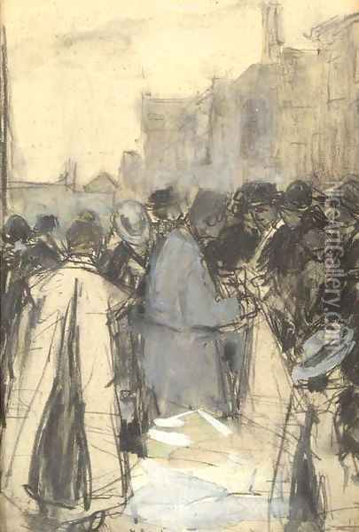 Figures conversing on a market Oil Painting - Floris Arntzenius