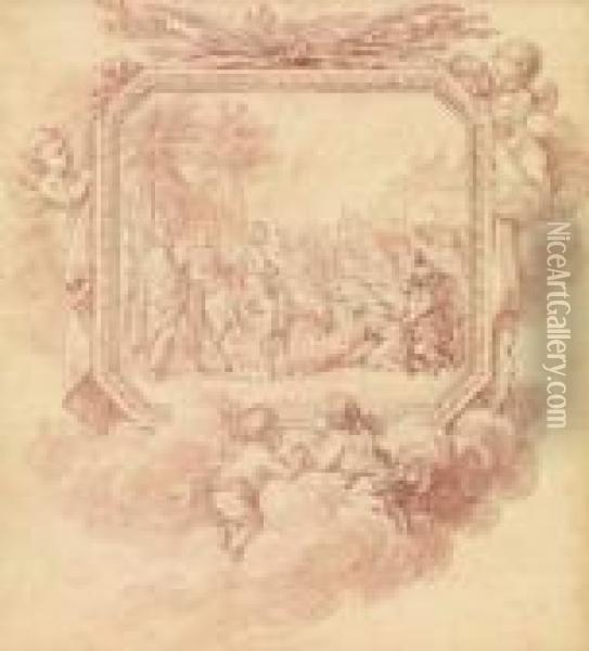 L'entree Du Christ A Jerusalem Oil Painting - Charles-Nicolas I Cochin