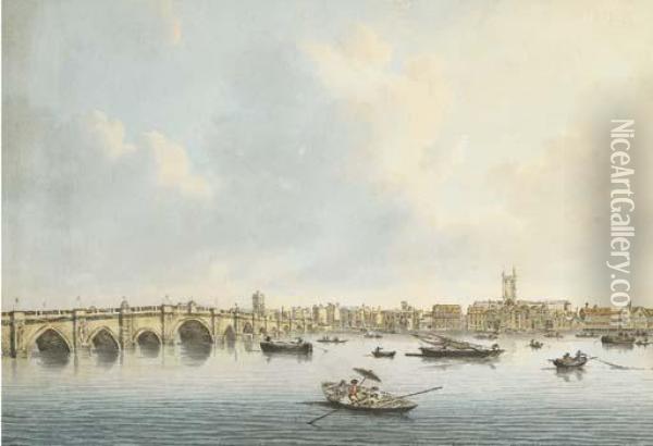 London Bridge Oil Painting - Robert Cleveley
