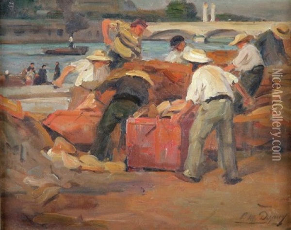Les Ouvriers Sur Les Quais Oil Painting - Paul Michel Dupuy