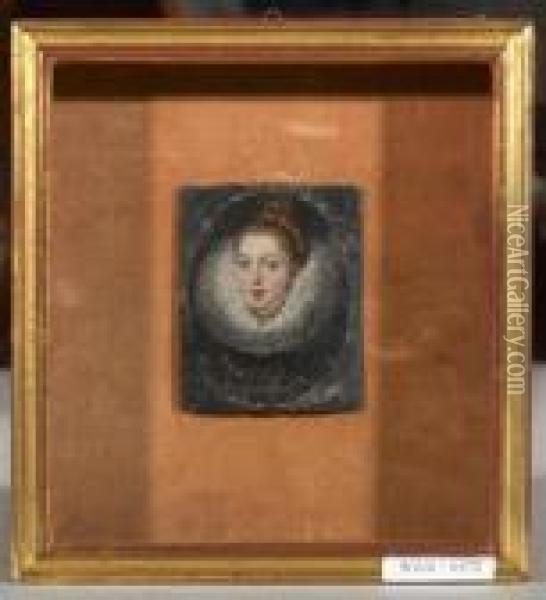 Portrait Einer Dame Mit Halskrause. Oil Painting - Peter Paul Rubens