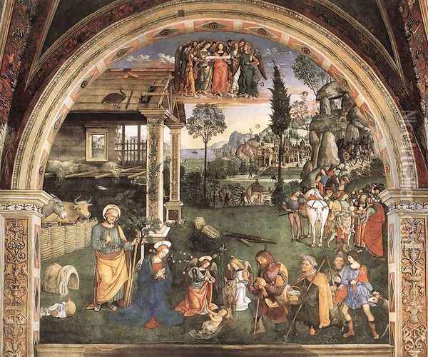 Adoration of the Child 1501 Oil Painting - Bernardino di Betto (Pinturicchio)