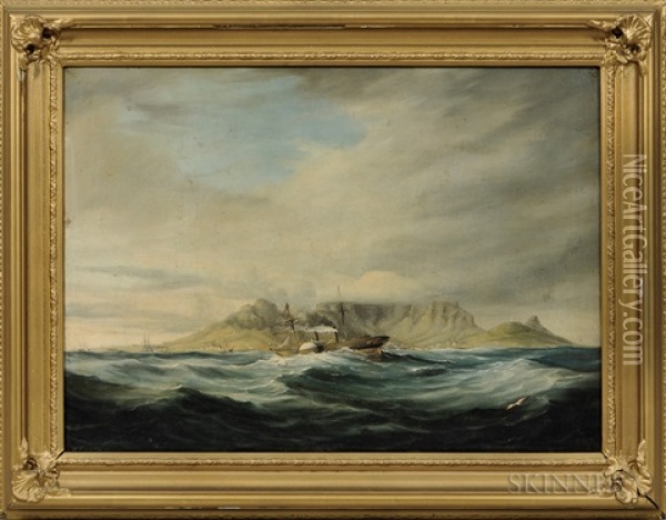 The Pottinger, Magellanes, & Nostra Senora Della Carmine Returning To Table Bay After A Gale Oil Painting - John Thomas Baines