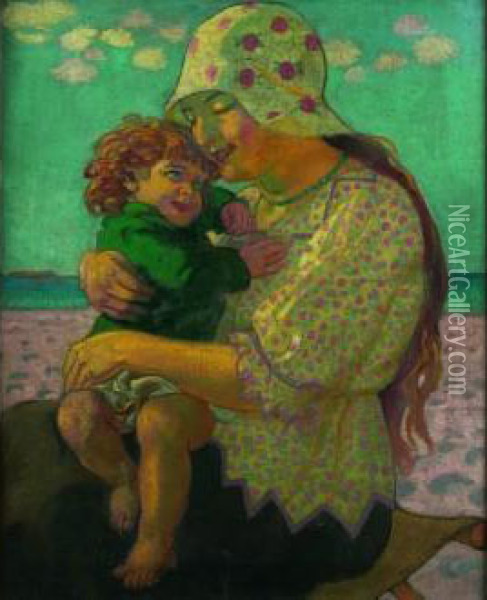 Mere Et Enfant Oil Painting - Maurice Denis