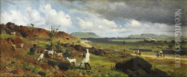 Plains View, India Oil Painting - Horace Van Ruith