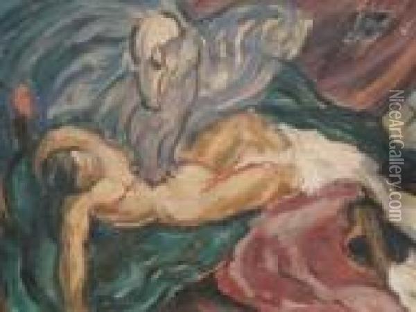 Jerndorff, Poul, Ganymed Und Der Adler Oil Painting - Poul Jerndorff