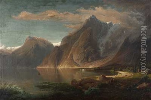 Fjord Im Sommer Oil Painting - Arnold Schulten
