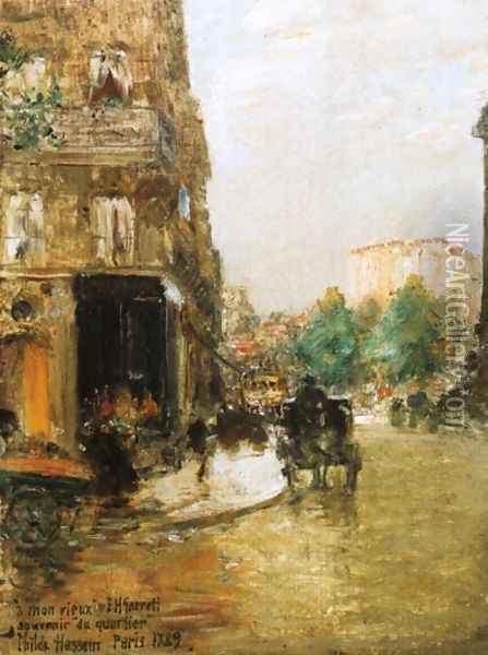 Paris Street Scene I Oil Painting - Frederick Childe Hassam