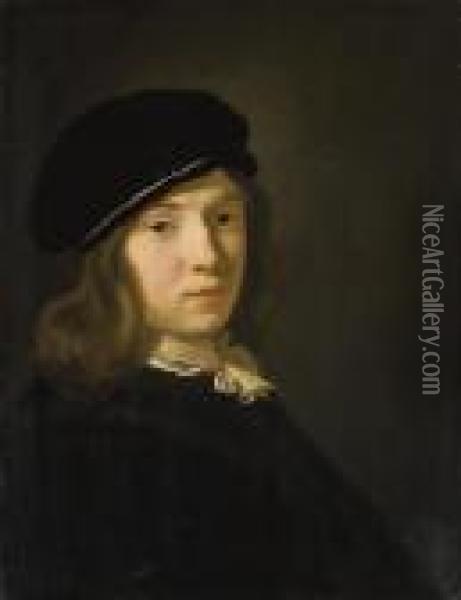 Portrait D'un Jeune Garcon A La Toque Ornee De Perles Oil Painting - Jacob van Loo