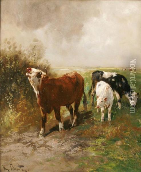 Vaches Dans Un Pturage Oil Painting - Henry Schouten