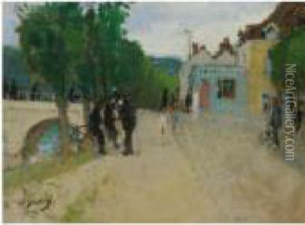 Rue Dans Le Village Oil Painting - Pierre Eugene Montezin