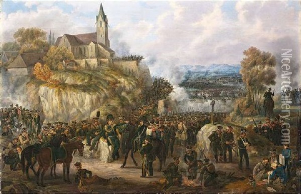 Gefecht Bei Souffelweyersheim Oil Painting - Johann Baptist Pflug