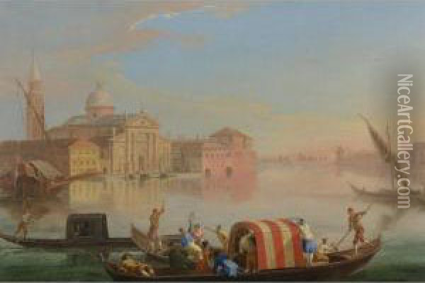 View Of San Giorgio Maggiore, Venice Oil Painting - Johann Richter