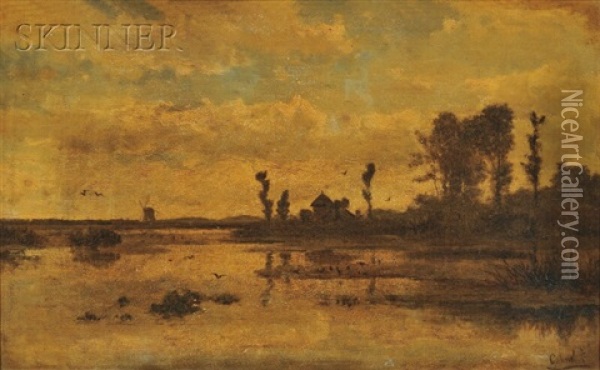 Landscape In Holland Oil Painting - Paul Joseph Constantin Gabriel