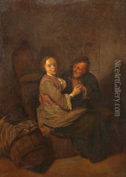 Le Couple Inegal Oil Painting - Cornelis Pietersz Bega