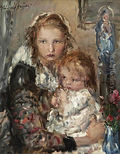 Mother And Child Oil Painting - Aurel Naray