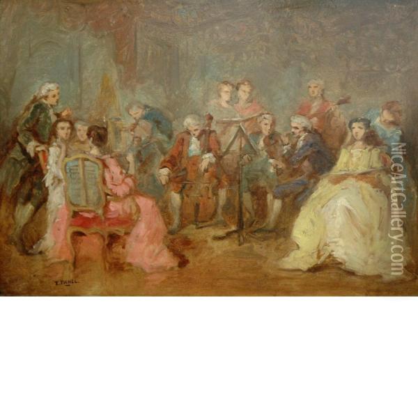 The Recital Oil Painting - Benjamin Eugene Fichel