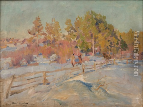 Winter Landscape Oil Painting - Constatin Korovine