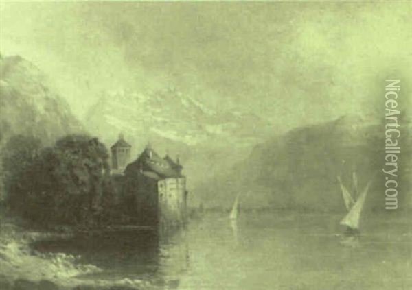 Veleros En Un Lago Suizo Oil Painting - Eduard Buhler