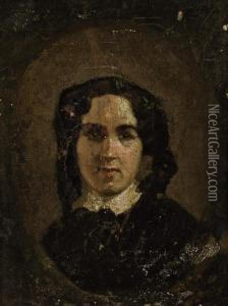 Portrait De George Sand Oil Painting - Camille-Joseph-Etienne Roqueplan
