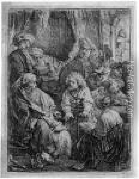 Ausgezeichneter, Kraftiger Druck Mit Randchen Oil Painting - Rembrandt Van Rijn