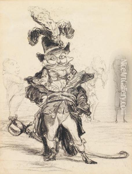 Le Citoyen Auguste Thiers Essayant Un Nouveau Costume Oil Painting - Honore Daumier