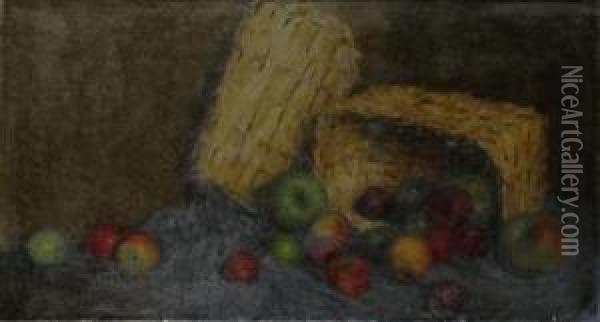 A Still Life With Fruit Oil Painting - Camill Stuchlik
