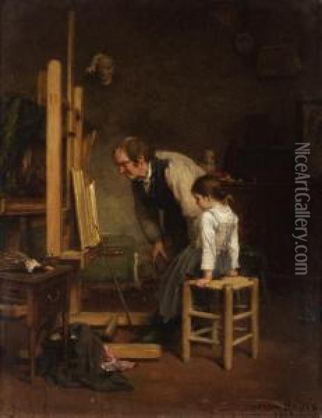 In The Studio Oil Painting - Paul Constant Soyer