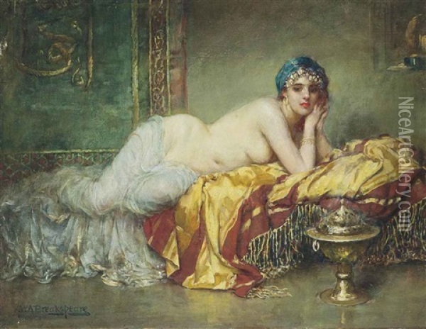 Odalisque Oil Painting - William A. Breakspeare