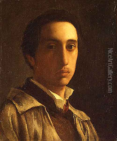 Self portrait possibly 1854 Oil Painting - Edgar Degas