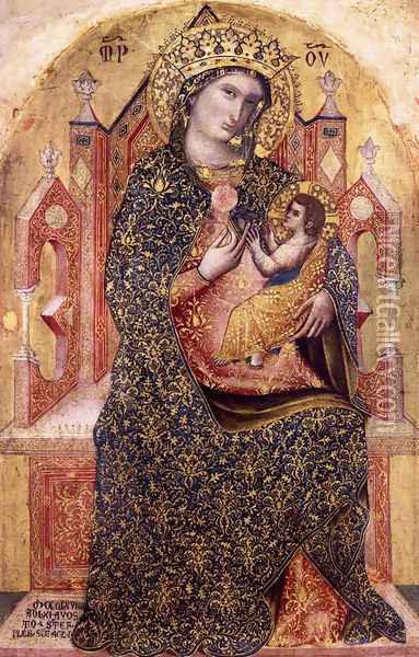 Virgin and Child, 1369 Oil Painting - Stefano Di Sant'Agnese