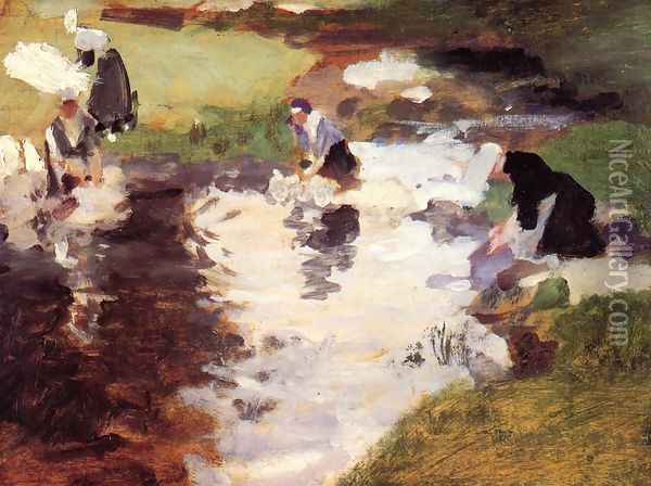 Washerwomen Oil Painting - John Singer Sargent